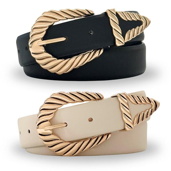Chunky Gold Western Belt Buckle 2-Pack Women\'s Fashion Accessory main image 5